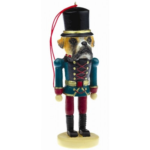 Boxer Uncropped Dog Toy Soldier Ornament