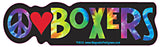 Peace Love Boxer Yippie Hippie Dog Car Sticker