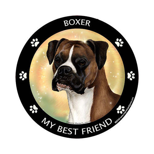 Boxer Uncropped My Best Friend Dog Breed Magnet