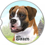 Boxer Uncropped Sandstone Absorbent Dog Breed Car Coaster