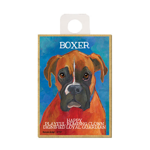 Boxer Ursula Dodge Wood Dog Magnet