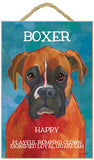Boxer Ursula Dodge Wood Dog Sign