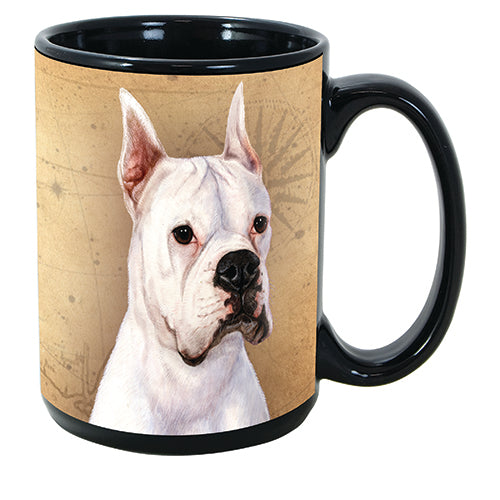 Faithful Friends Boxer White Cropped Dog Breed Coffee Mug