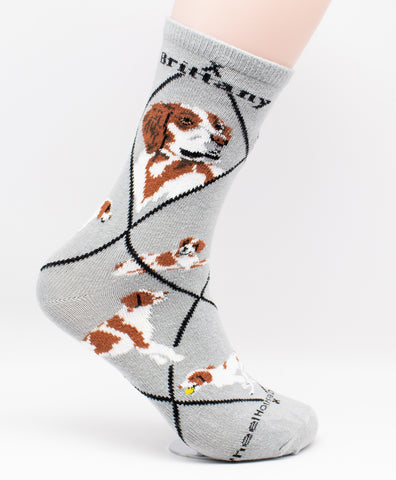 Brittany Dog Breed Novelty Socks