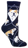 Bulldog Dog Breed Novelty Socks Black