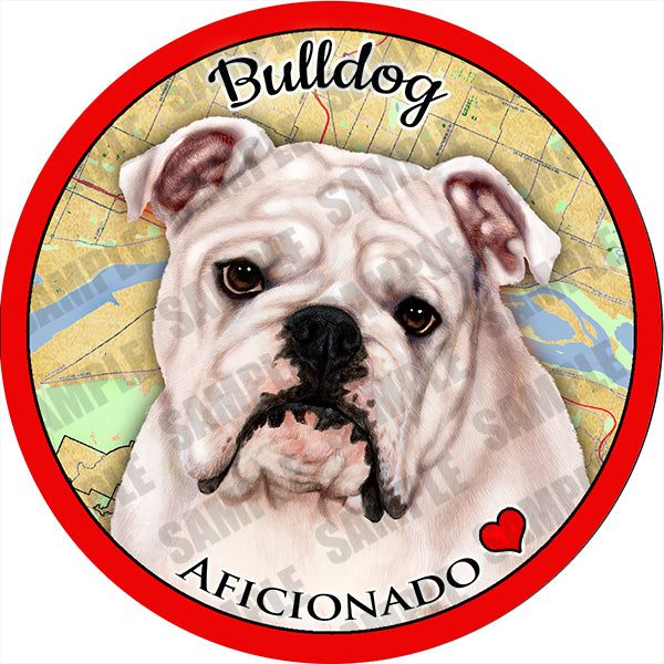 Bulldog White Absorbent Porcelain Dog Breed Car Coaster