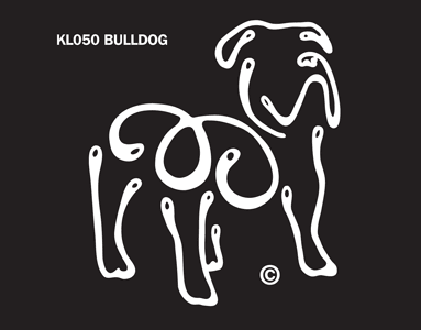K Line Bulldog Dog Window Decal Tattoo