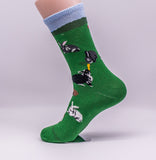 Rabbit Bunny Farm Animal Novelty Socks Green