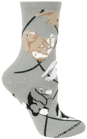 Rabbit Bunny Farm Animal Novelty Socks Gray