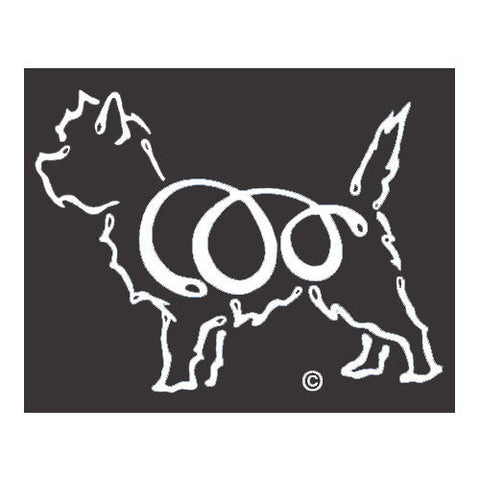 K Line Cairn Terrier Dog Window Decal Tattoo