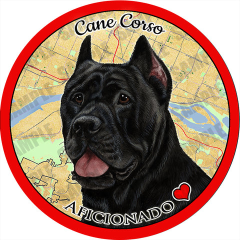 Cane Corso Black Absorbent Porcelain Dog Breed Car Coaster