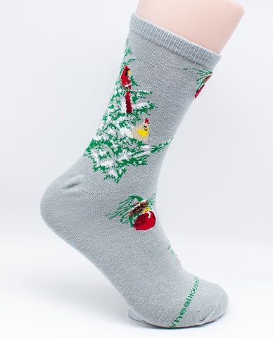 Cardinals In Tree Bird Novelty Socks