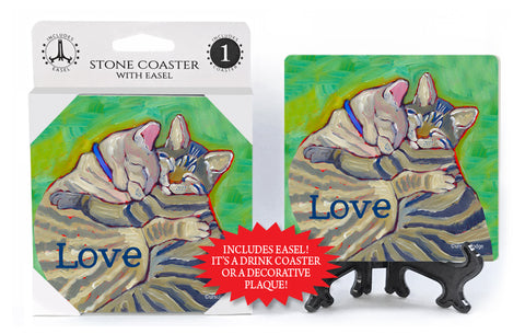 Cat Love Dog Ursula Dodge Drink Coaster