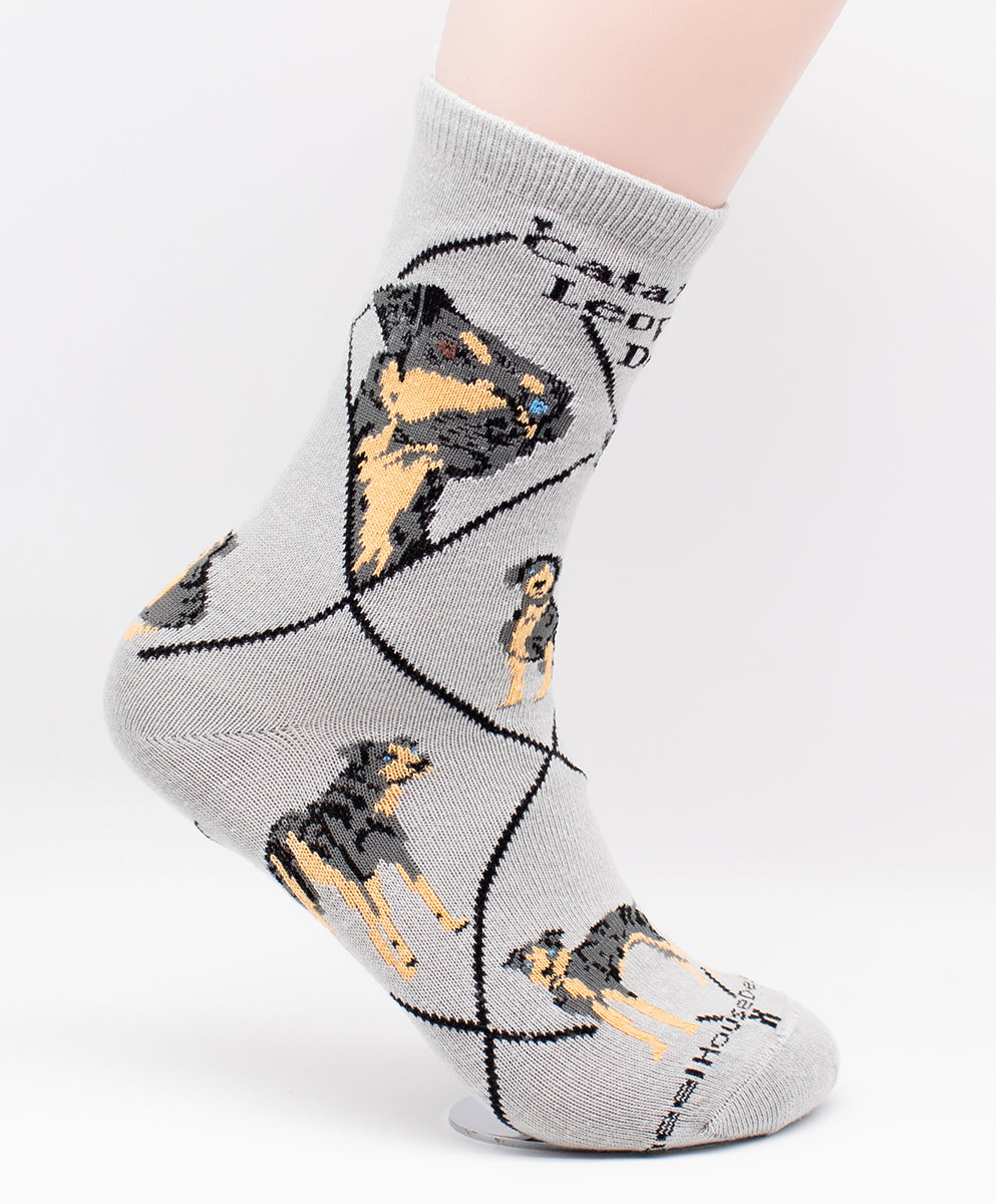 Catahoula Leopard Dog Breed Novelty Socks Gray