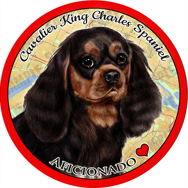 Cavalier King Charles Black Absorbent Porcelain Dog Breed Car Coaster
