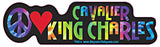 Peace Love Cavalier King Charles Spaniel Yippie Hippie Dog Car Sticker