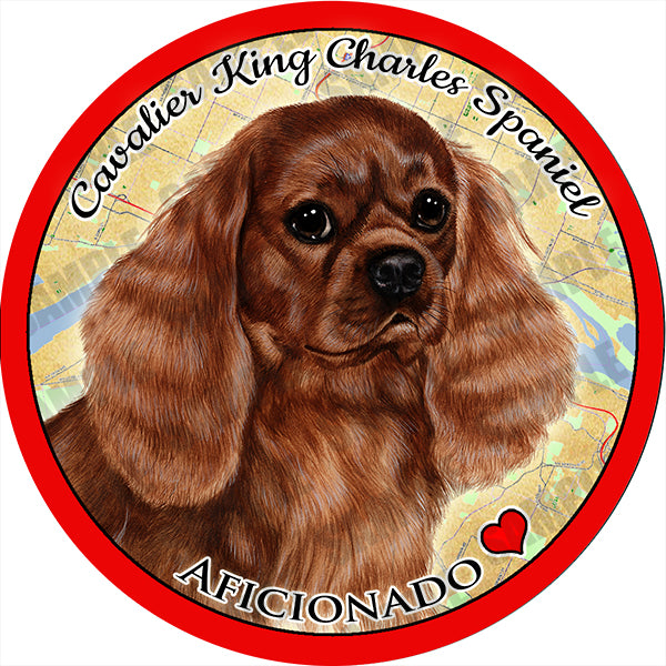 Cavalier King Charles Ruby Absorbent Porcelain Dog Breed Car Coaster