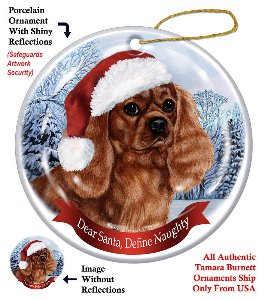 Cavalier King Charles Spaniel Ruby Howliday Dog Christmas Ornament