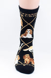 Cavalier King Charles Spaniel Asst Dog Breed Novelty Socks Gray