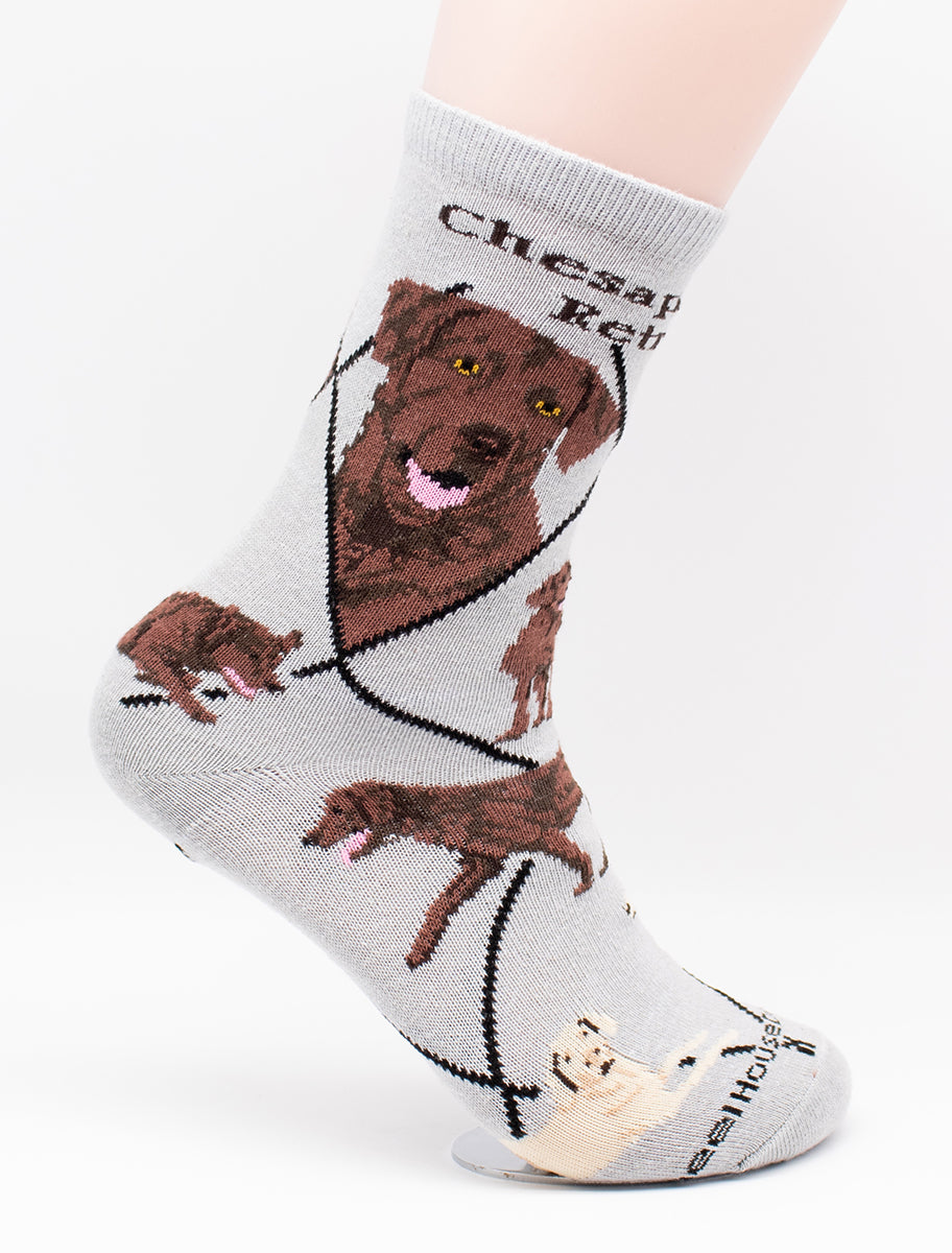 Chesapeake Bay Retriever Dog Breed Novelty Socks Gray