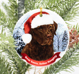Chesapeake Bay Retriever Howliday Dog Christmas Ornament