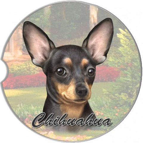 Chihuahua Black Sandstone Absorbent Dog Breed Car Coaster