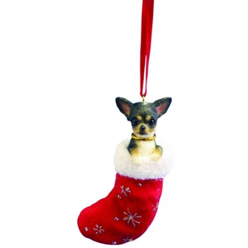 Santa's Little Pals Chihuahua Black Christmas Ornament