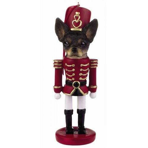 Chihuahua Black Dog Toy Soldier Nutcracker Christmas Ornament