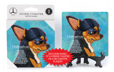 Chihuahua Black Dog Ursula Dodge Drink Coaster