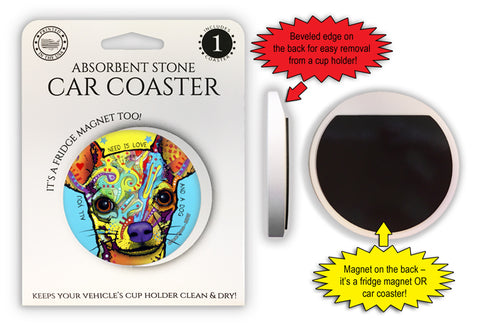 Chihuahua Dean Russo Magnetic Car Coaster