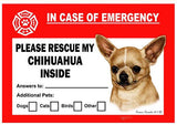 Chihuahua Dog Emergency Window Cling