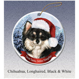Chihuahua Long Hair Black Absorbent Porcelain Dog Breed Car Coaster