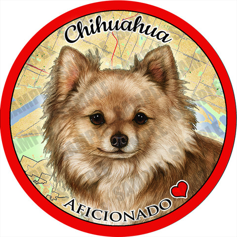 Chihuahua Long Hair Fawn Absorbent Porcelain Dog Breed Car Coaster