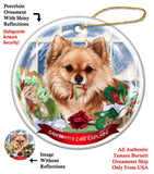 Chihuahua Longhair Red Howliday Dog Christmas Magnet