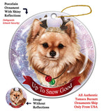 Chihuahua Longhair Red Howliday Dog Christmas Magnet