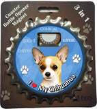 Chihuahua Tan Dog Bottle Ninja Stainless Steel Opener Magnet
