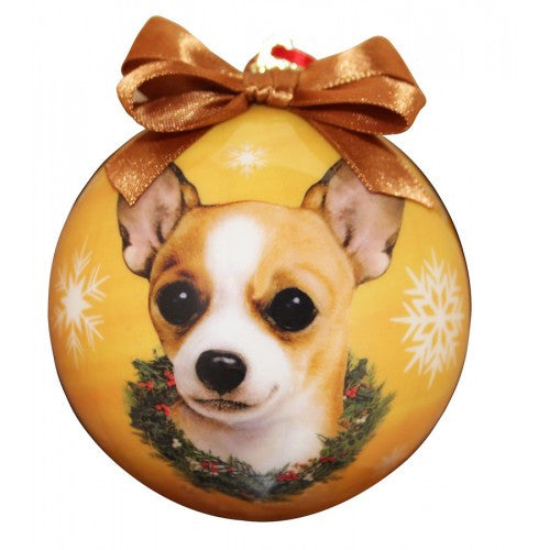 Chihuahua Tan Shatterproof Dog Breed Christmas Ornament