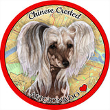 Chinese Crested Absorbent Porcelain Dog Breed Car Coaster