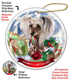 Chinese Crested Howliday Dog Christmas Ornament
