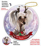 Chinese Crested Howliday Dog Christmas Ornament