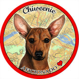 Chiweenie Red Absorbent Porcelain Dog Breed Car Coaster