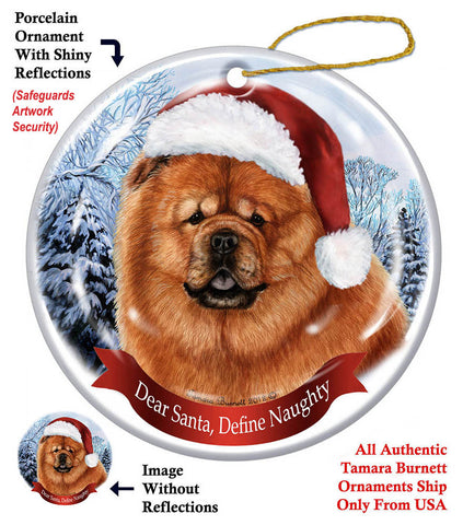 Chow Chow Red Howliday Dog Christmas Ornament