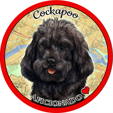 Cockapoo Black Absorbent Porcelain Dog Breed Car Coaster