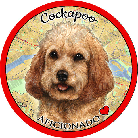 Cockapoo Buff Absorbent Porcelain Dog Breed Car Coaster