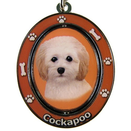 Cockapoo Dog Spinning Keychain