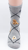 Cockapoo Dog Breed Novelty Socks Gray
