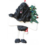 Dangling Leg Cocker Spaniel Black Christmas Ornament