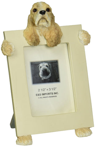 Cocker Spaniel Blonde Dog Picture Frame Holder
