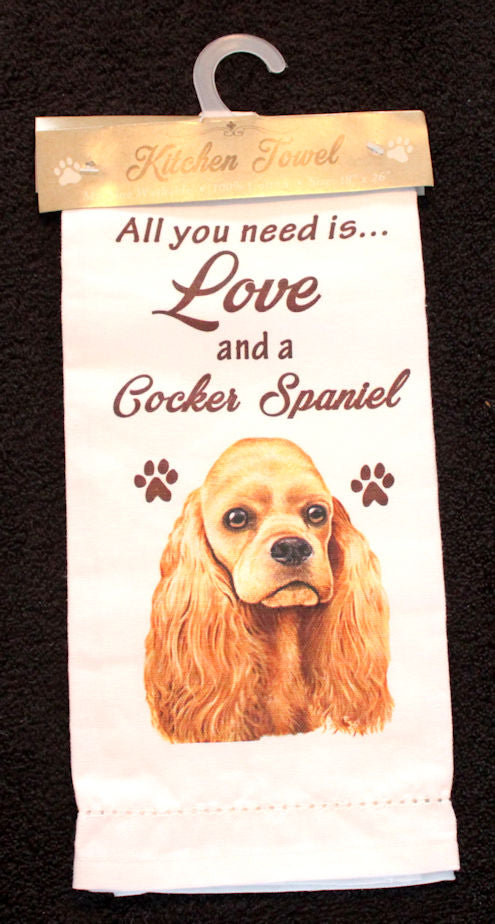 Cocker Spaniel Dog Dish Towel