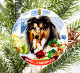 Collie Howliday Dog Christmas Ornament